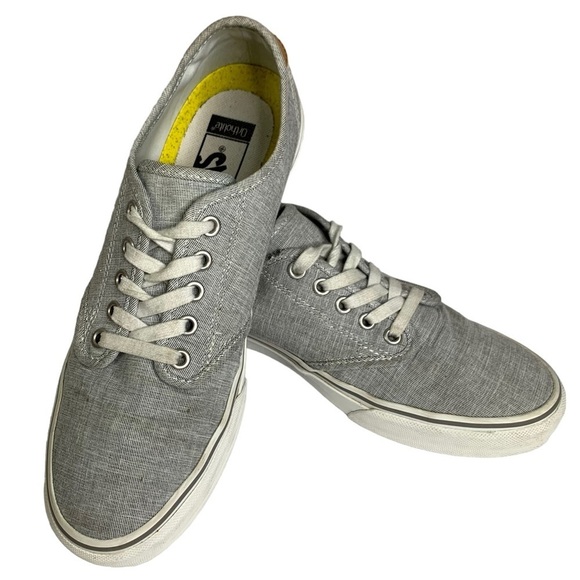 Vans Ortholite Heathered Gray Leather Pull Tab Lace Up Sneakers NEW - Picture 1 of 12